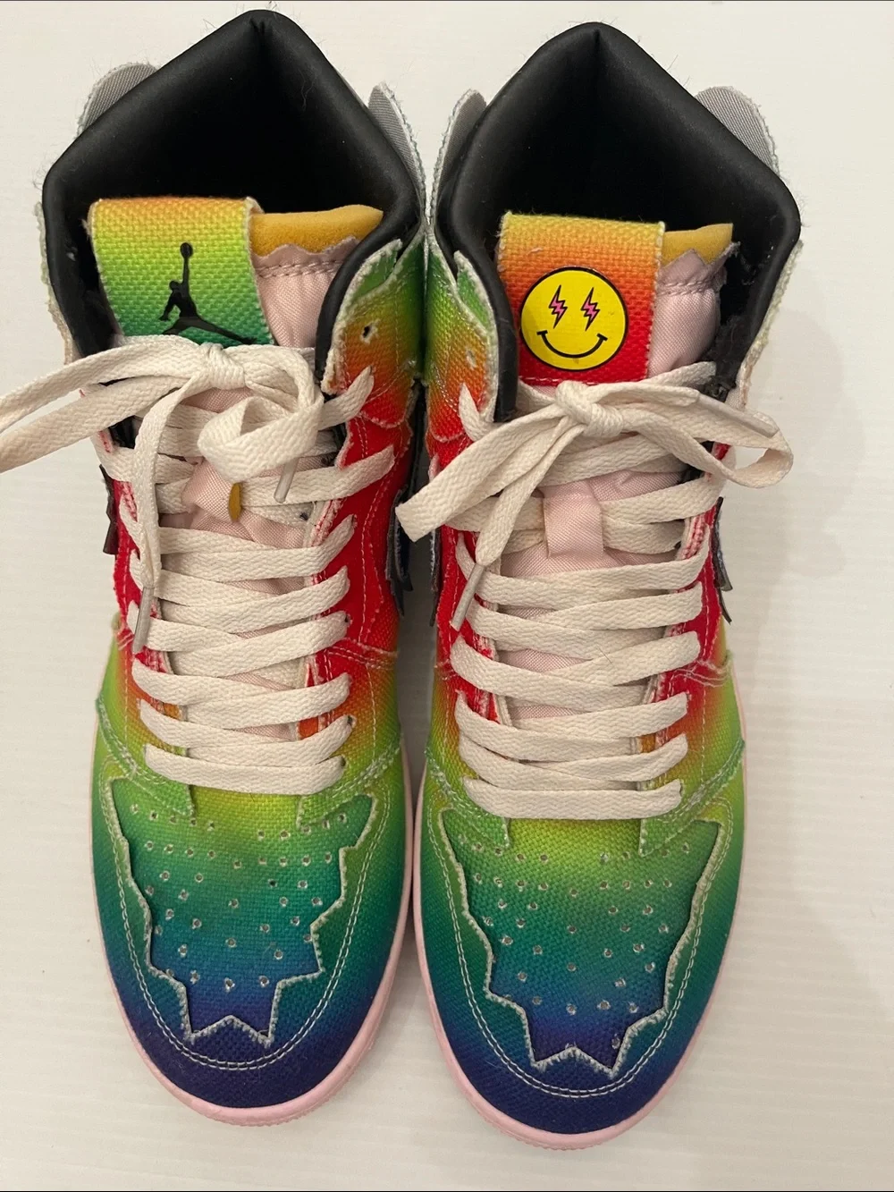 NIKE AIR JORDAN 1 RETRO HIGH OG J BALVIN TIE DYE MULTICOLOR SNEAKERS MENS SIZE 9